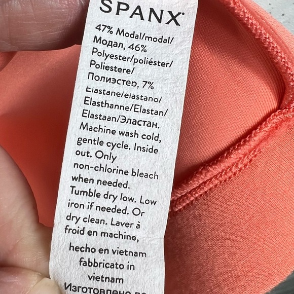 SPANX Orange Stretch Fabric Mini Dress Short Sleeve Size XS - Picture 8 of 10